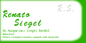 renato siegel business card